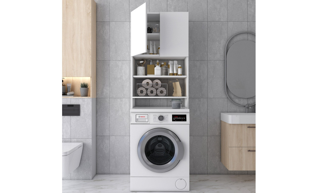 Waschmaschinenschrank Doros Lola Mini Weiß 64x26,6x190 (41516023)