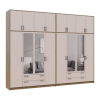 Kleiderschrank mit Spiegel und hohem Aufsatz Doros Rondi Artisan Eiche/Kaschmir 4+4 Türen 320x52x260 (42005687)