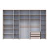 Kleiderschrank mit Schubladen, Regalen und Aufsatz Doros Kasper Kaschmir 3+2+3 Türen 360x48x245 (42005744)