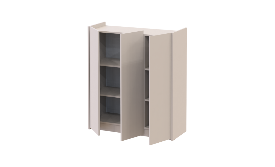 Schuhschrank Doros Kassel mit Spiegel Kaschmir 3 Türen 97×40×110 (42005506)