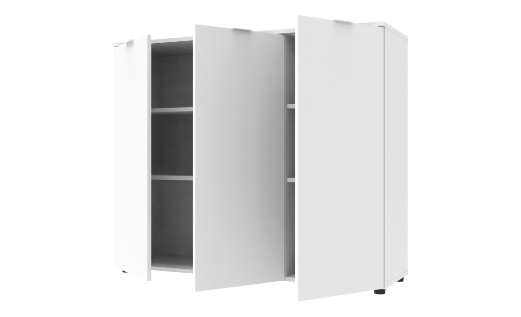 Kommode Doros Ron 6 Weiß 3 Türen 120x38x100 (41515999)