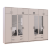 Kleiderschrank mit Spiegel und Aufsatz Doros Rondi Kaschmir 4+4 Türen 320x52x236 (42005639)