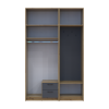 Drehtürenschrank Doros Rondi mit Kleiderstange und Oberschrank Artisan Eiche/Graphitgrau 2 Türen 142x52x236 (42005273)