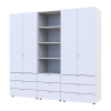 Kleiderschrank Doros Gelar Weiß 2+2 Türen Säulenschrank 215x49,5x203,4 (42005165)
