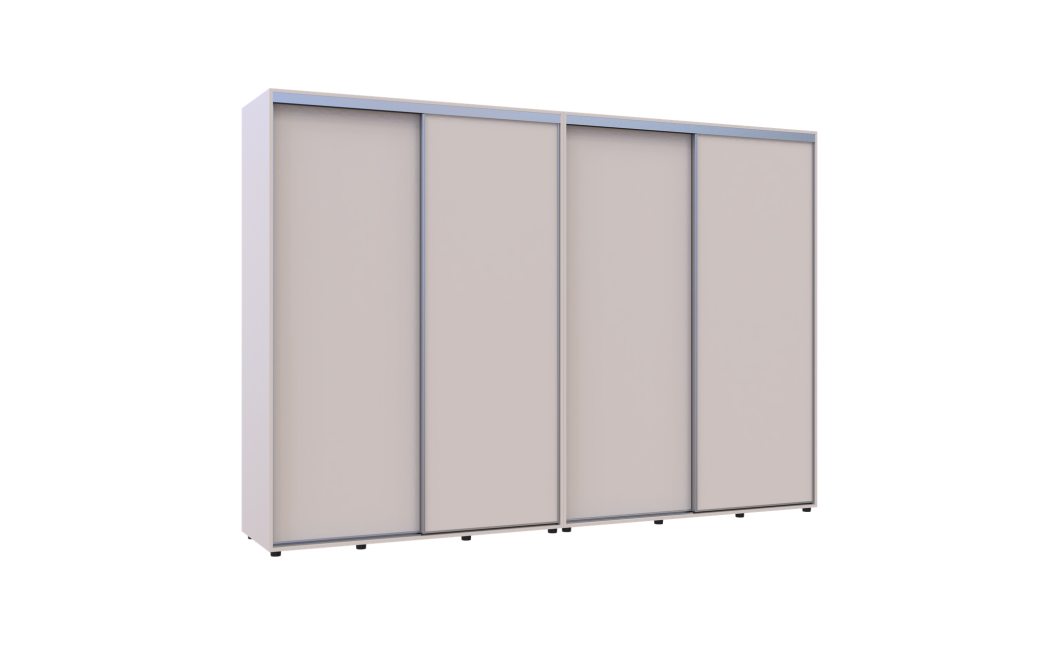 Kleiderschrank Doros Sigma Slim Schiebetüren Kaschmir 2+2 Türen 310x60x214.4 (42005609)
