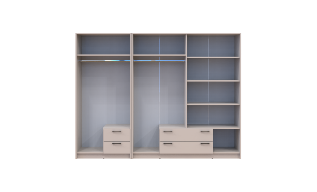 Kleiderschrank Doros Rondi Kaschmir 2+4 Türen 242x52x195 (42005620)
