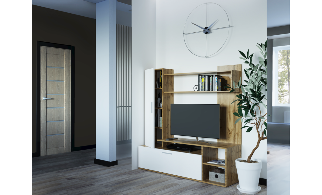 Kleiderschrank Doros Kona Tahoe/Weiß 151x40x147 (44900388)