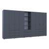 Kleiderschrank Doros Gelar Graphitgrau 4+4 Türen Säulenschrank 370x49,5x203,4 (42005173)