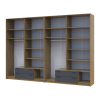 Kleiderschrank mit Spiegel und Aufsatz Doros Rondi Artisan Eiche/Graphit 4+4 Türen 320x52x236 (42005711)