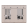 Kleiderschrank mit Spiegel und Aufsatz Doros Rondi Kaschmir 4+4 Türen 320x52x236 (42005639)
