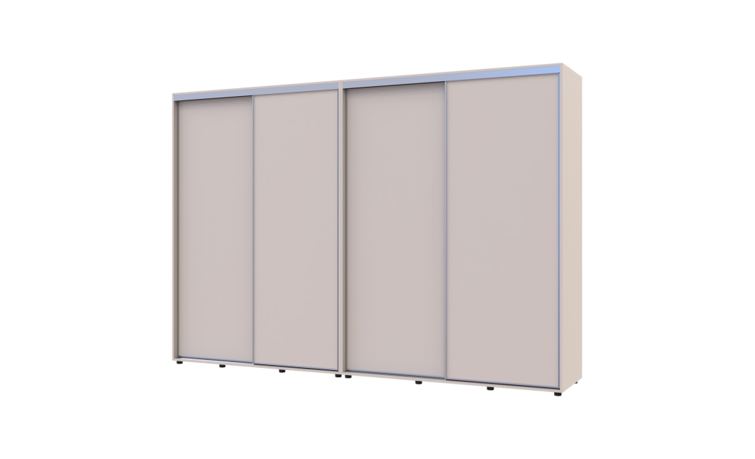 Kleiderschrank Doros Sigma Slim Schiebetüren Kaschmir 2+2 Türen 310x60x214.4 (42005609)