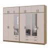 Kleiderschrank mit Spiegel und Aufsatz Doros Rondi Artisan Eiche/Kaschmir 3+4 Türen 281x52x236 (42005673)