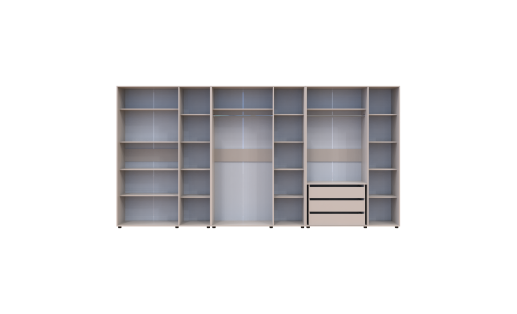 Kleiderschrank mit Regalen und Schubladen Doros Kasper Kaschmir 3+3+3 Türen 405x48x204 (42005734)