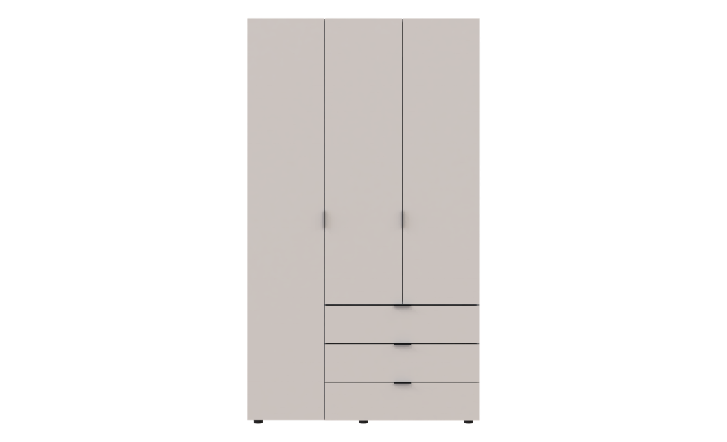 Kleiderschrank Doros Gelar mit Drehtüren Kaschmir 3 Türen 116,2x49,5x203,4 (80737633)