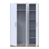Kleiderschrank Doros Austin mit Drehtüren Weiß 135x51x205 (80737167)