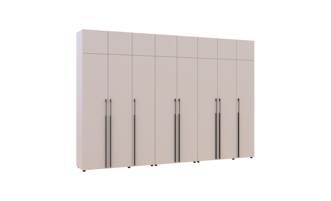 Kleiderschrank mit Schubladen, Regalen und Aufsatz Doros Kasper Kaschmir 3+2+3 Türen 360x48x245 (42005744)