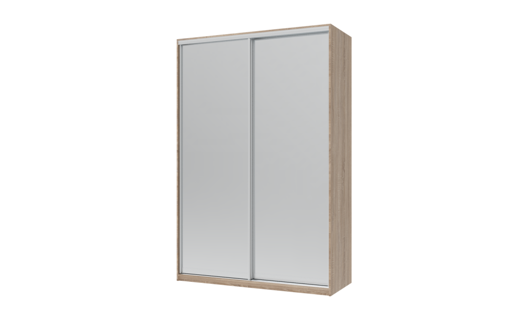 Kleiderschrank Doros City Light Schiebetüren Sonoma Eiche mit Spiegel 150x60x225 (44900073)