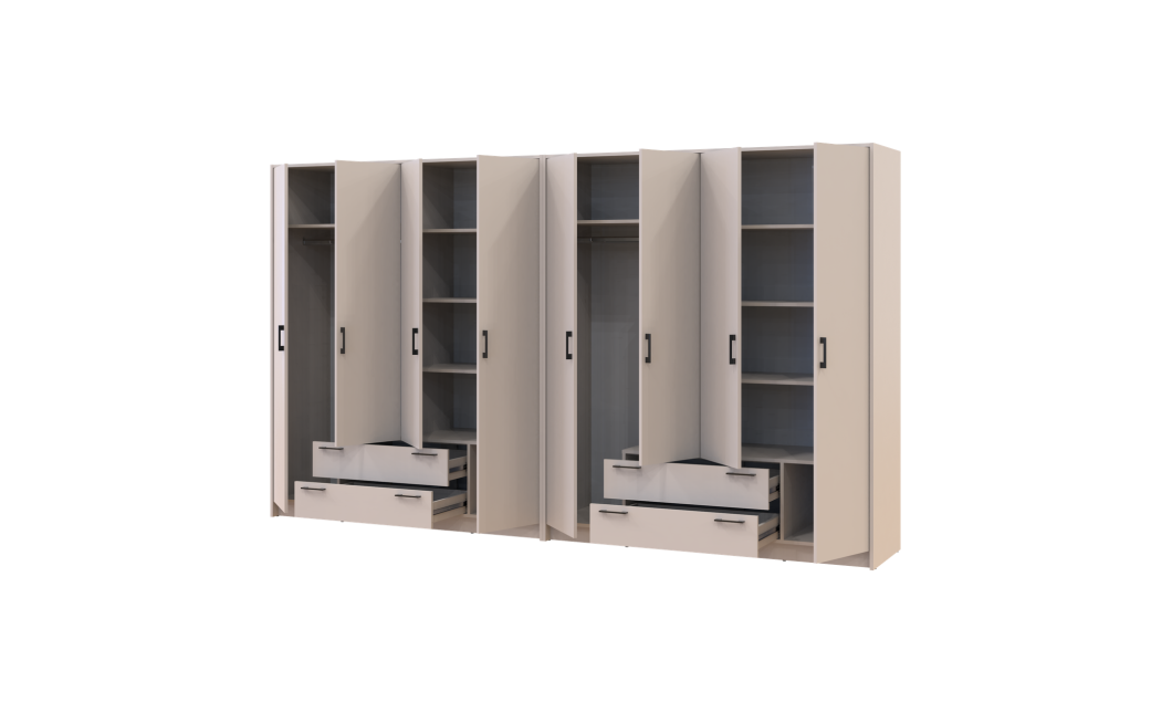 Kleiderschrank Doros Rondi Kaschmir 4+4 Türen 320x52x195 (42005626)