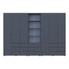 Kleiderschrank Doros Gelar Graphitgrau 3+3 Türen Säulenschrank 292,4x49,5x203,4 (42005172)