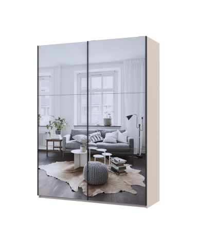 Kleiderschrank Doros G-Caiser Schiebetüren Kaschmir 2 Spiegel 2 Türen 180x60x240 (42005324)