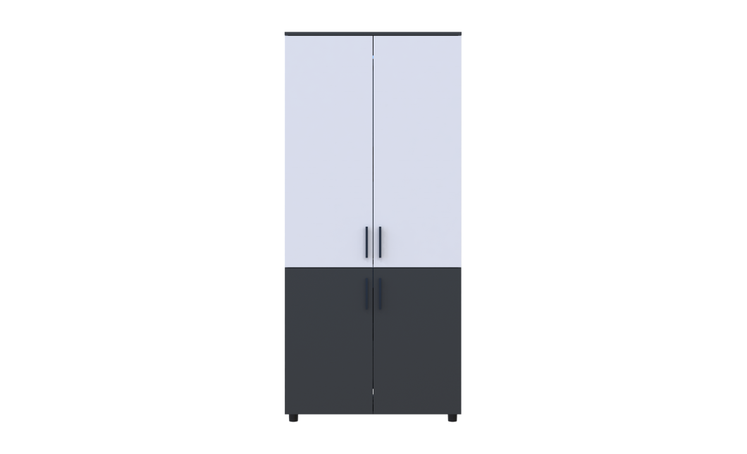 Kleiderschrank Doros Thorn Anthrazit/Weiß 2 Türen Kleiderstange 90x51,6x200 (44900467)