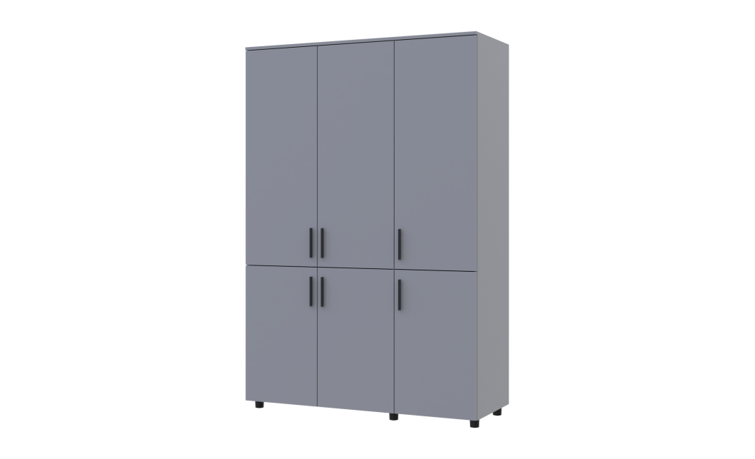 Kleiderschrank Doros Thorn Grau 3 Türen Böden 135x51,6x200 (44900488)