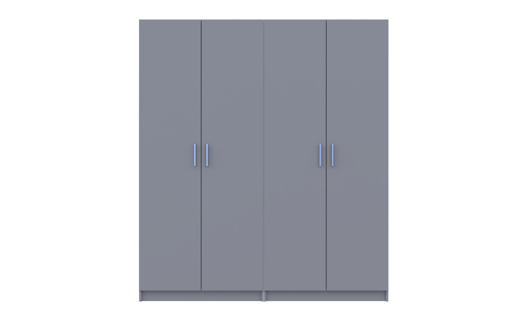 Kleiderschrank-Set Doros Promo Grau mit Regalen 2+2 Türen 180x48x204 (80737771)
