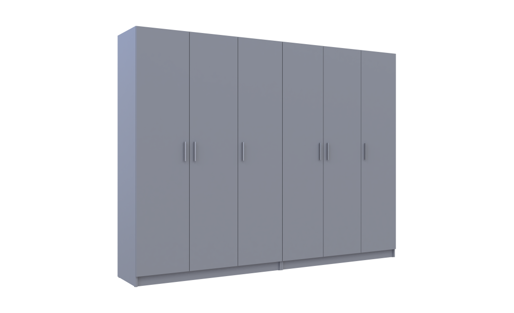 Kleiderschrank-Set Doros Promo Grau 3+3 Türen 270x48x204 (80737768)