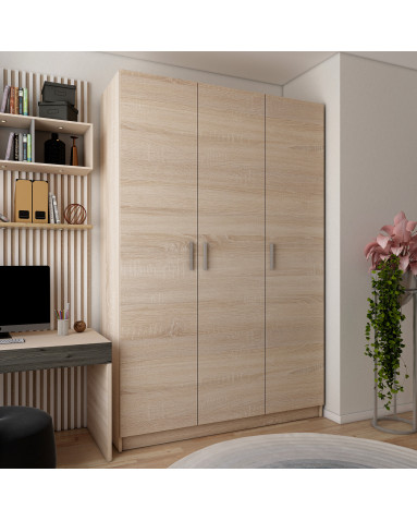Kleiderschrank Doros Promo mit Drehtüren Sonoma Eiche 3 Türen 135x48x204 (80737072)