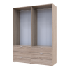 Kleiderschrank Doros Gelar Set mit Drehtüren Sonoma Eiche 2+2 Türen 155x49,5x203,4 (42002123)