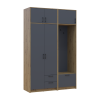 Drehtürenschrank Doros Rondi mit Kleiderstange und Oberschrank Artisan Eiche/Graphitgrau 2 Türen 142x52x236 (42005273)