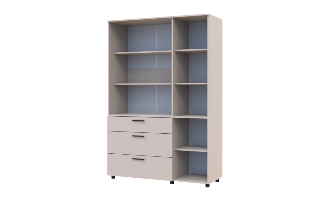 Kleiderschrank Doros Thorn Kaschmir 3 Türen 3 Schubladen Böden 135x51,6x200 (44900498)
