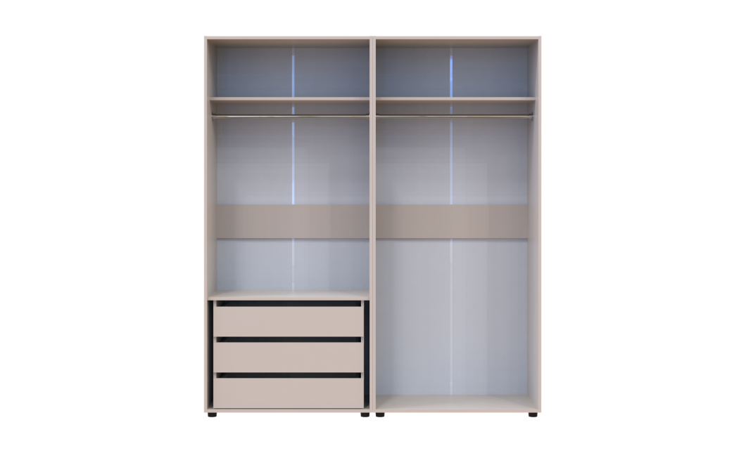 Kleiderschrank mit Schubladen Doros Kasper Kaschmir 2+2 Türen 180x48x204 (42005728)