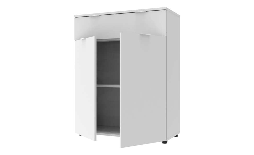 Kommode Doros Ron 2 Weiß 2 Türen 1 Schublade 80x38x100 (41516003)