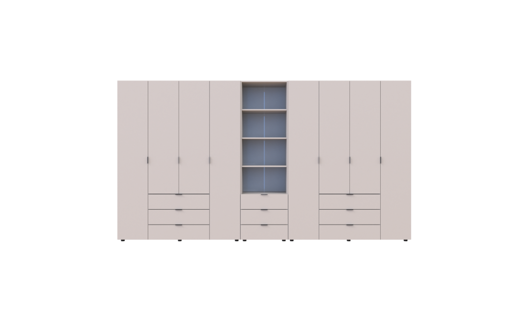Kleiderschrank Doros Gelar Kaschmir 4+4 Türen Säulenschrank 370x49,5x203,4 (42005179)