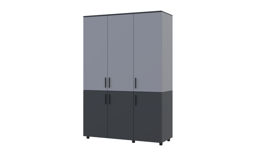 Kleiderschrank Doros Thorn Anthrazit/Grau 3 Türen Böden 135x51,6x200 (44900520)