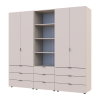 Kleiderschrank Doros Gelar Kaschmir 2+2 Türen Säulenschrank 215x49,5x203,4 (42005177)