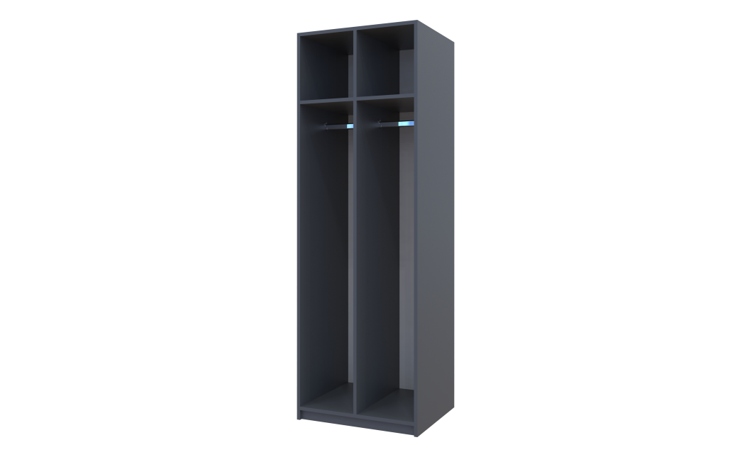 Kleiderschrank Doros Grafit mit Drehtüren 2 Türen 60x52x180 (40512886)