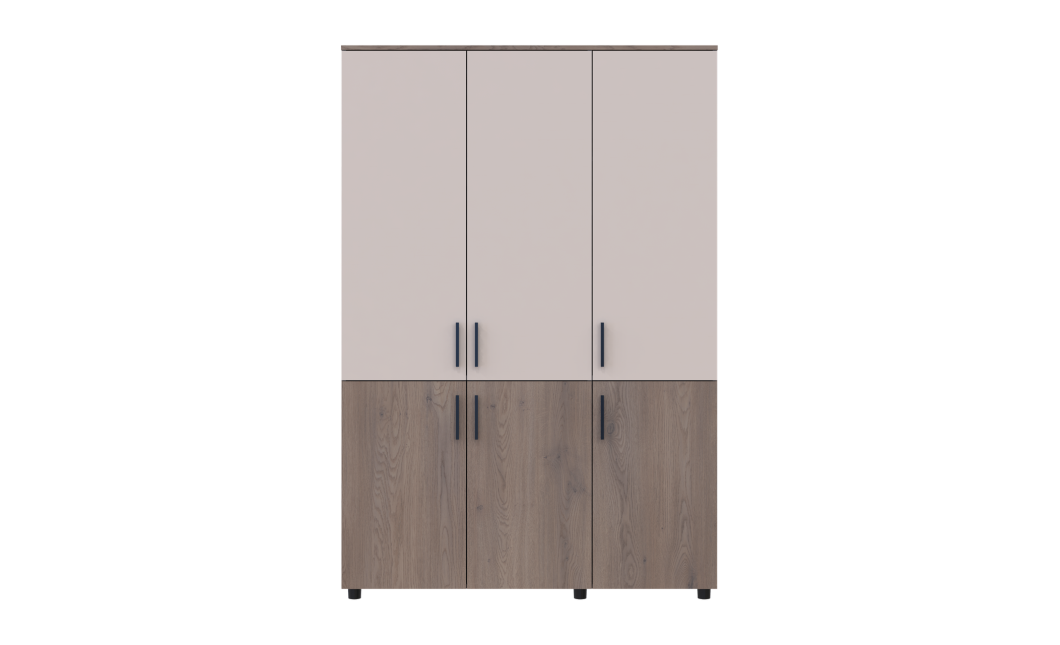 Kleiderschrank Doros Thorn Cremona Cannolo/Kaschmir 3 Türen Böden 135x51,6x200 (44900500)
