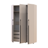 Kleiderschrank mit Schubladen Doros Kasper Kaschmir 3 Türen 135x48x204 (42005561)