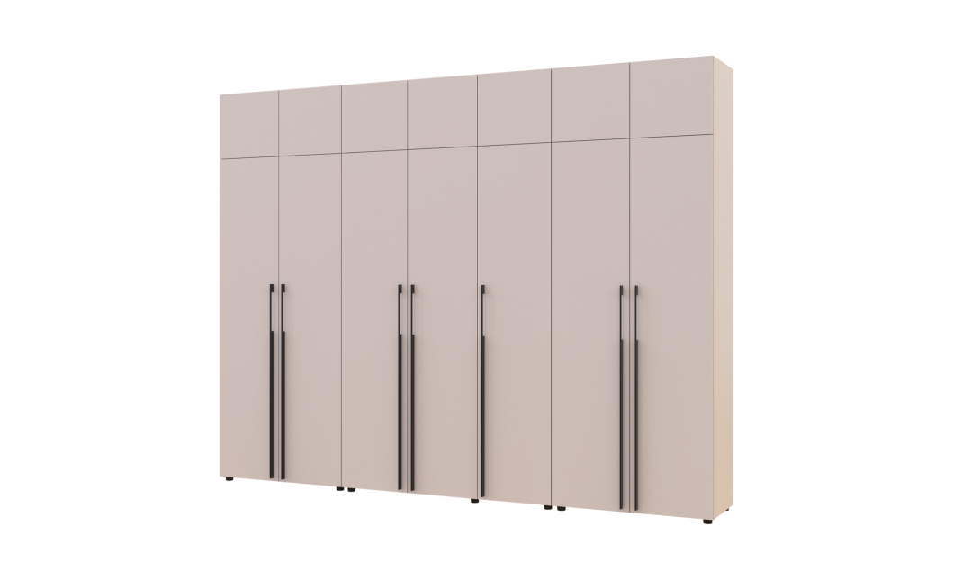 Kleiderschrank mit Schubladen, Regalen und Aufsatz Doros Kasper Kaschmir 2+3+2 Türen 315x48x245 (42005740)
