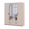 Kleiderschrank Doros Rondi mit Drehtüren mit Spiegel Kaschmir 4 Türen 160x52x195 (80738478)