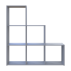 Regalsystem Doros Step 3x3 Grau offen 102,6x28,8x106,1 (41516178)