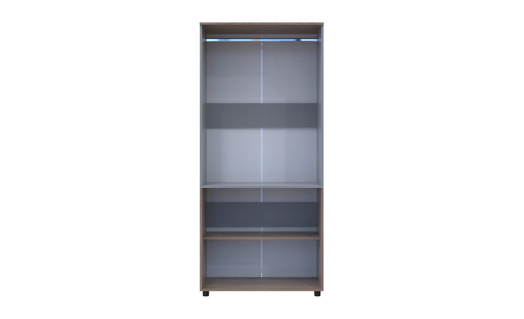 Kleiderschrank Doros Thorn Cremona Cannolo/Grau 2 Türen Kleiderstange 90x51,6x200 (44900455)