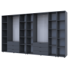 Kleiderschrank Doros Gelar Graphitgrau 4+4 Türen mit offenem Regal 348,2x49,5x203,4 (42005065)