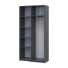 Kleiderschrank Doros Student mit Drehtüren Graphitgrau / Weiß 90x38x180 (44900273)