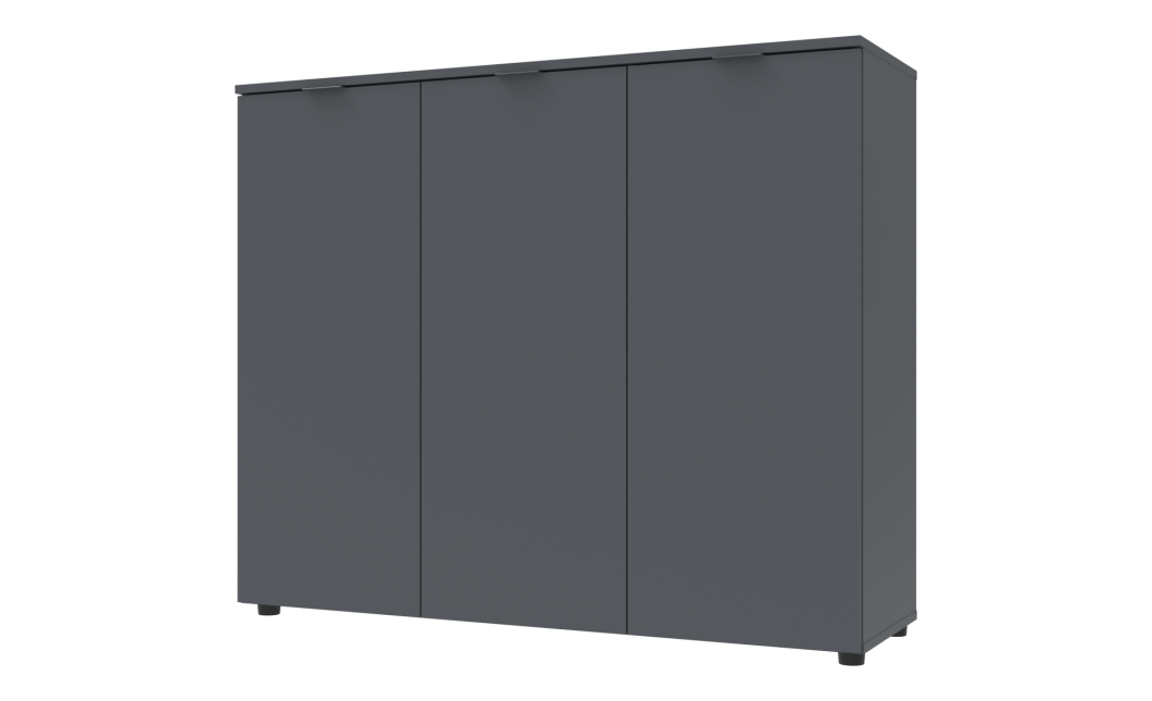 Kommode Doros Ron 6 Graphitgrau 3 Türen 120x38x100 (41516000)