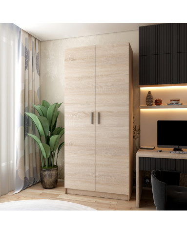 Kleiderschrank Doros Promo mit Drehtüren Sonoma Eiche 2 Türen 90x48x204 (40908024)