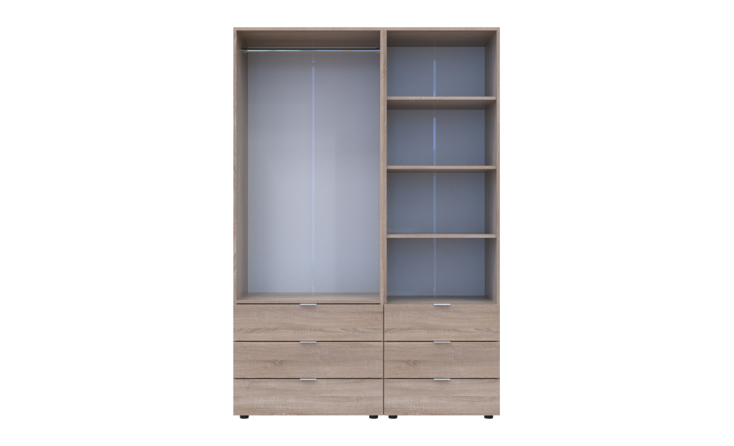 Kleiderschrank Doros Gelar Sonoma Eiche 2 Türen Säulenschrank 137,5x49,5x203,4 (42005180)