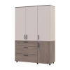 Kleiderschrank Doros Thorn Cremona Cannolo/Kaschmir 3 Türen 3 Schubladen Kleiderstange 135x51,6x200 (44900501)